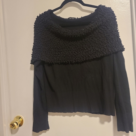 Charlie Paige off-shoulder black long-sleeved top - Picture 2 of 5